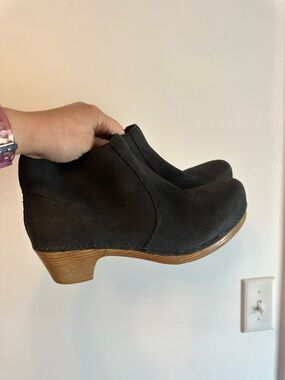 Dansko Women’s Black Suede Low Heel Ankle Boot